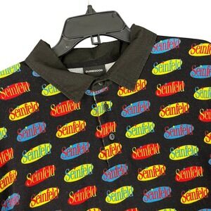 Seinfeld Logo Print Polo Shirt‎ Men XXL Pop Culture Streetwear Dumbgood Tee